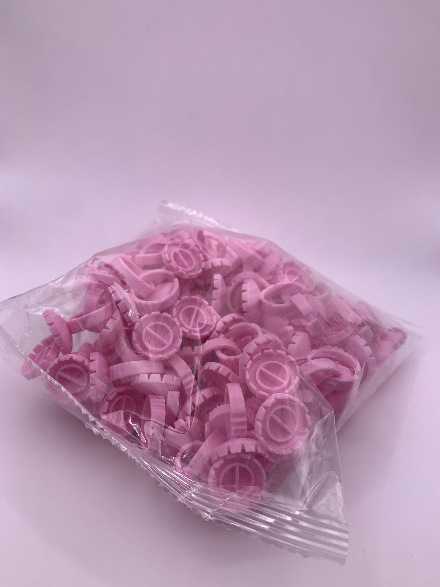 Pink Disposable Glue Rings